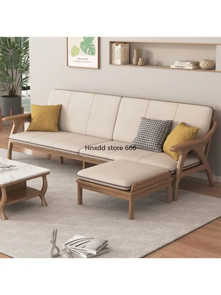 Nordic all ash wood solid wood living room winter and summer sofa