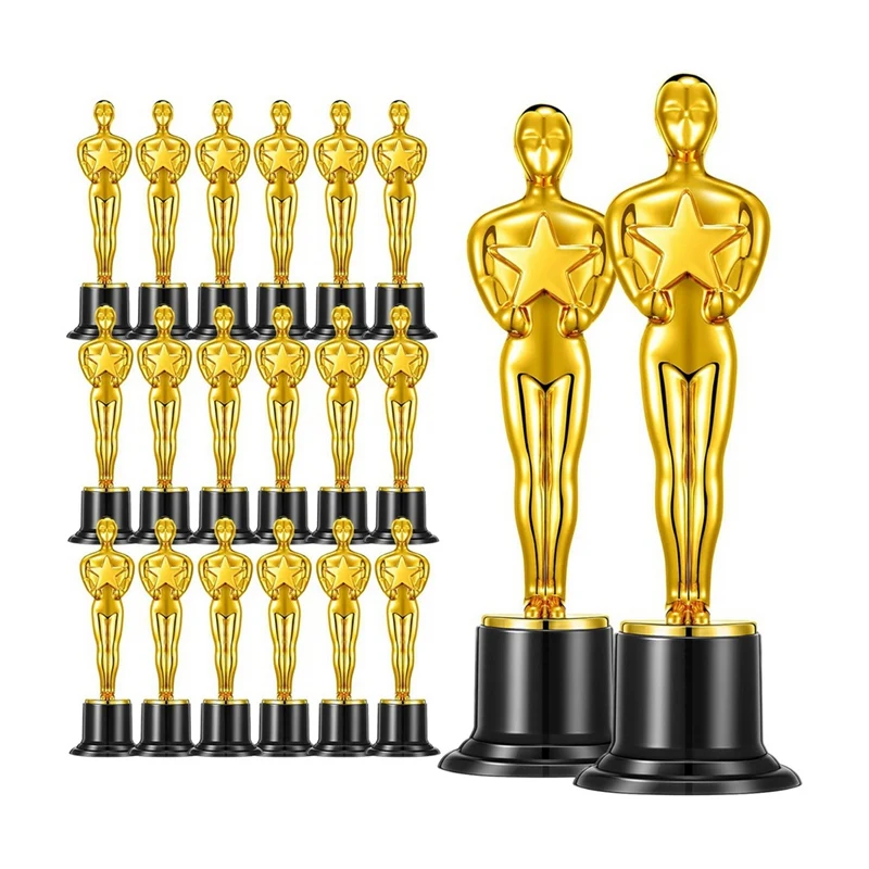 20 Pcs Gold Award Trophies,Mini Trophy Party Favors For Celebrations,Classroom Prizes And Party,Academy Awards Trophy