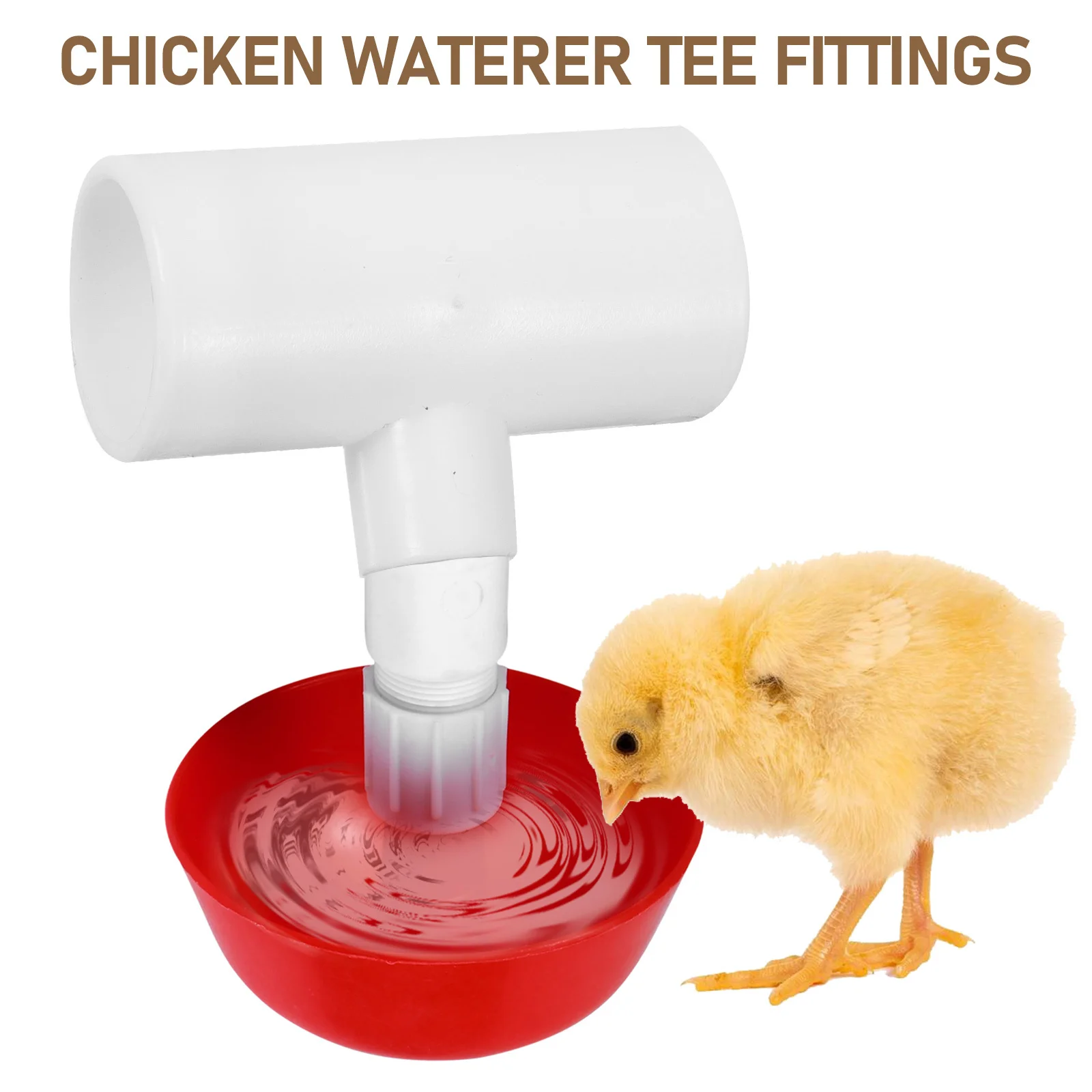 

20pcs Chicken Waterer Tee Poultry Waterers Plastic Fittings Reusable Automatic Connector Durable Leakproof Water Dispenser For