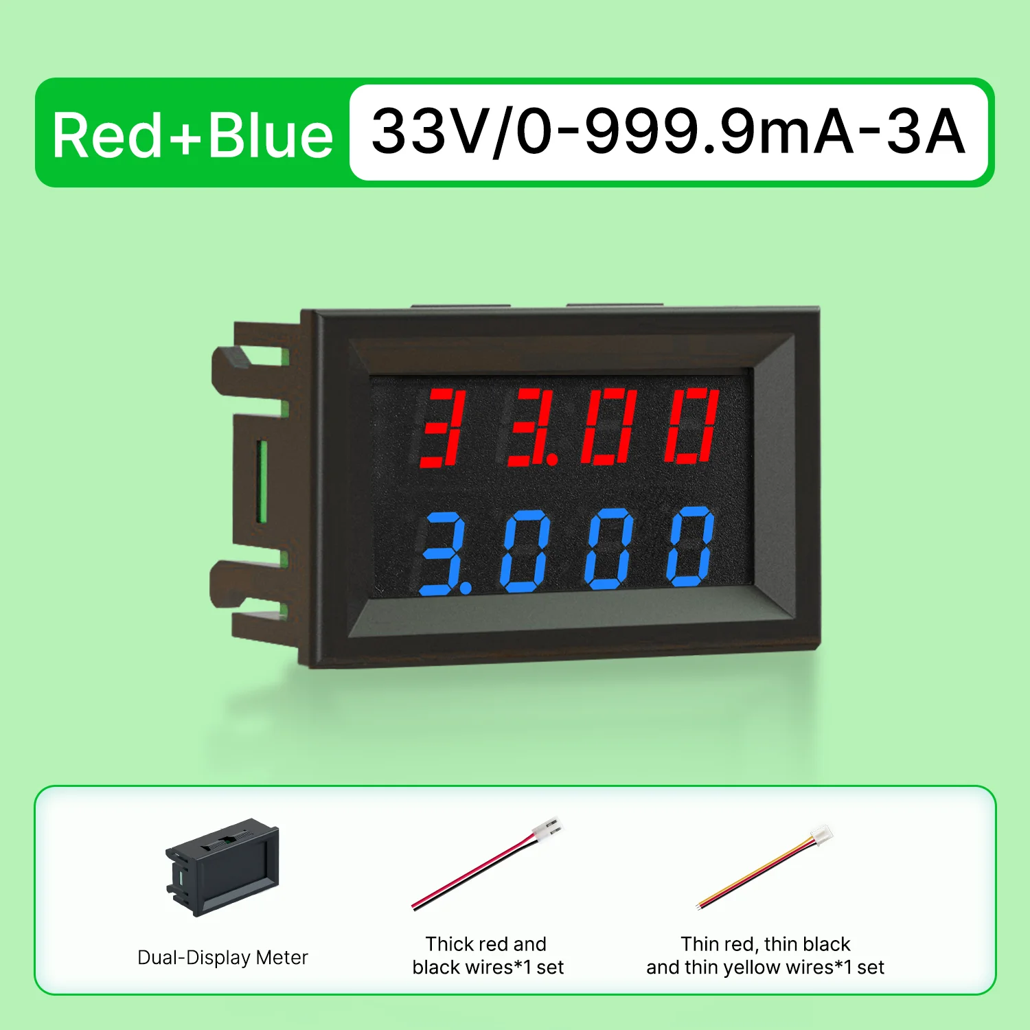 Voltmètre LED Numérique 4-100V Étanche - Lot De 4 Pour Voiture Moto Camion Bateau (Vert)