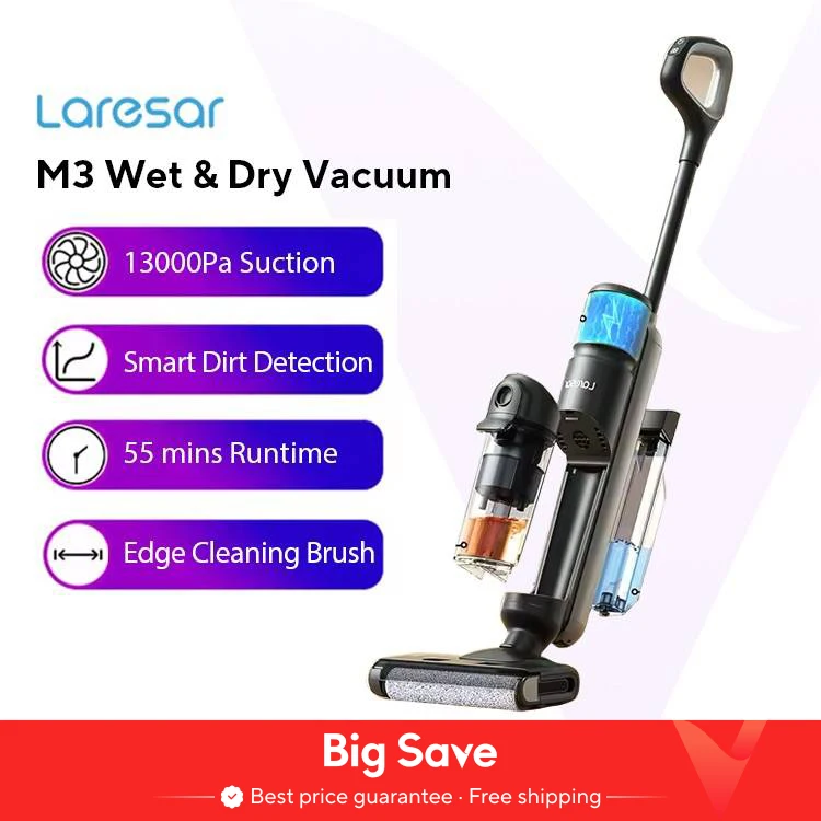 Laresar M3 Cordless Wet Dry Vacuum Cleaner Mop