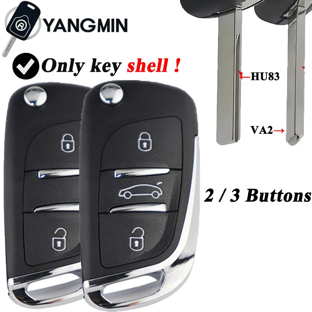 

YANGMIN Car Key Shell For Peugeot 208 307 406 308 206 306 307 407 807 207 607 107 Partner Key Case For Citroen C4 C2 Xsara C3 C8