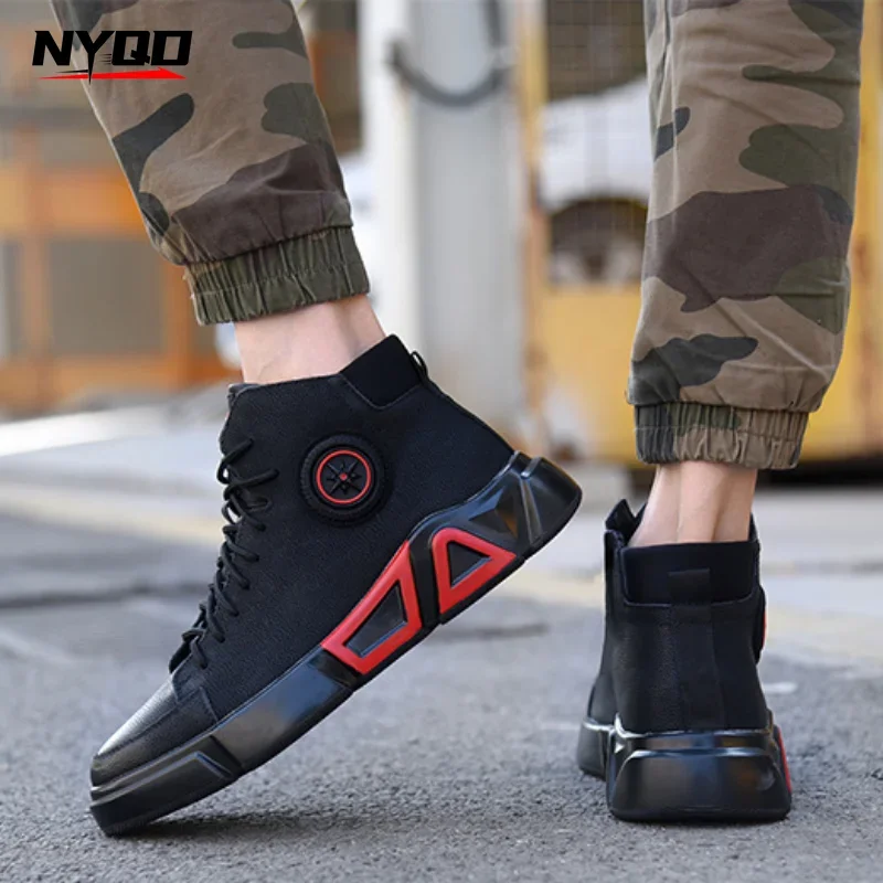 

Motorcycle High-top Winter Warm Snow Boots Waterproof Smashing Piercing Labor Protection Shoes Steel Toe Unbreakable Sneakers