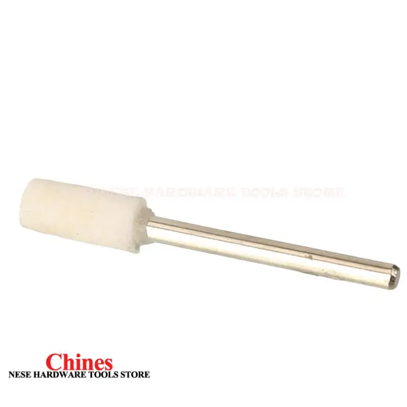 Roda Poles Wol Felt OD 6mm untuk Mesin Bor Dremel, Alat Putar, Shank 3mm
