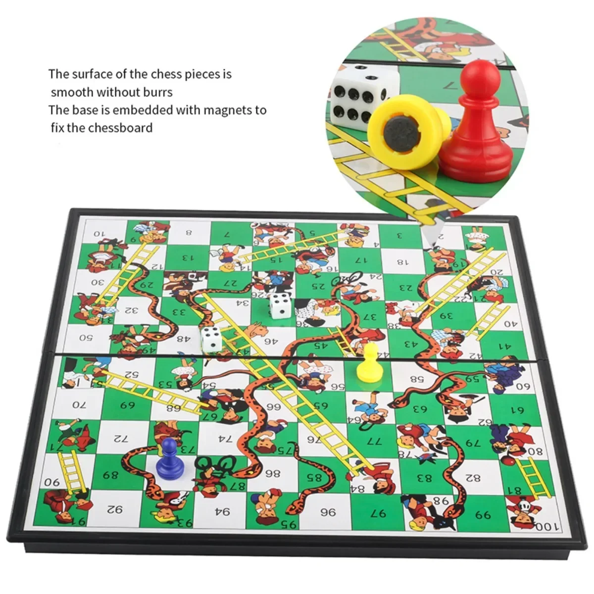 1Set Snake Ladder Educational Kids Children Toys Interesting Board Game Set Portable Flying Chess Board Family Board Game