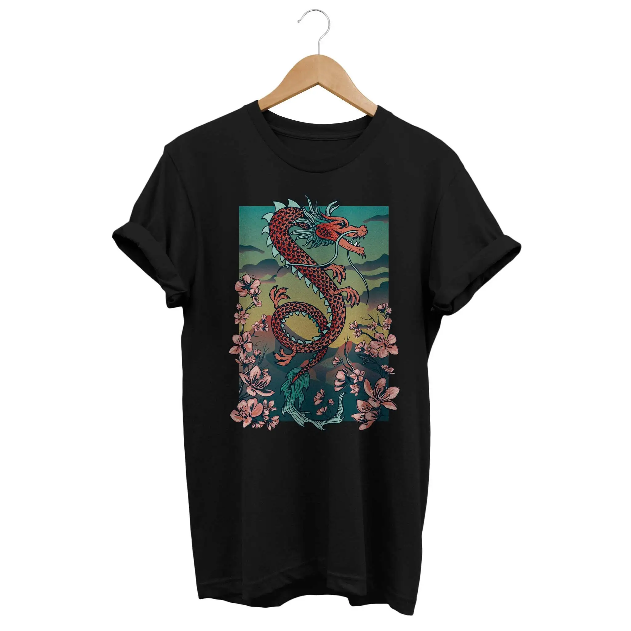 Sakura Dragon T Shirt Alternative Grunge Clothing Japan Streetwear J Fashion Anime Top Otaku Japanese Outfit