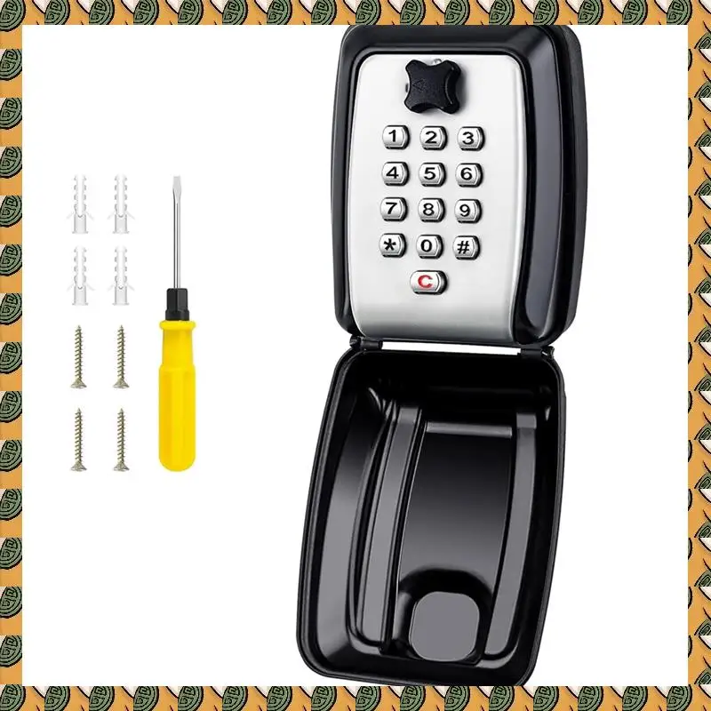 

A77I Коробка для ключей Настенный большой ящик для ключей Надежный водонепроницаемый уличный ящик для ключей с 12-кодом Нержавеющий Всепогодный сверхмощный ключ