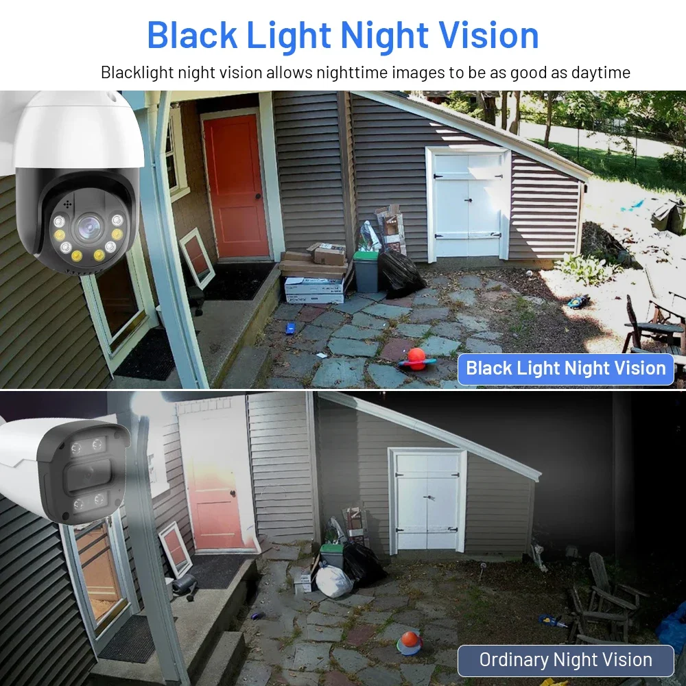 2025 New Dark Fighter Mini PTZ Camera Security Camera System 4K 8MP 8CH POE NVR Kit Face Car Number Plate License View Camera