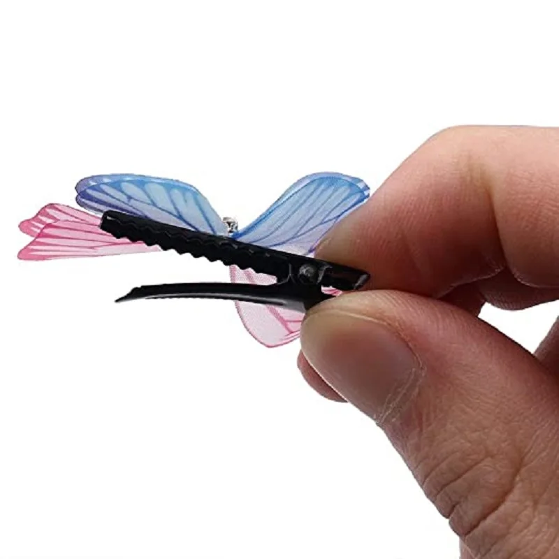 Mixed 3D Tulle Double Layers Chiffon Fabric Butterfly Hair Clips Decoration Party Decor Sewing Crafts