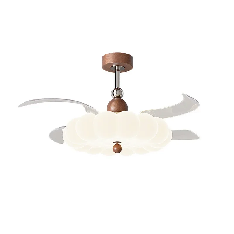 

New medieval cream wind silent wind bedroom ceiling fan light