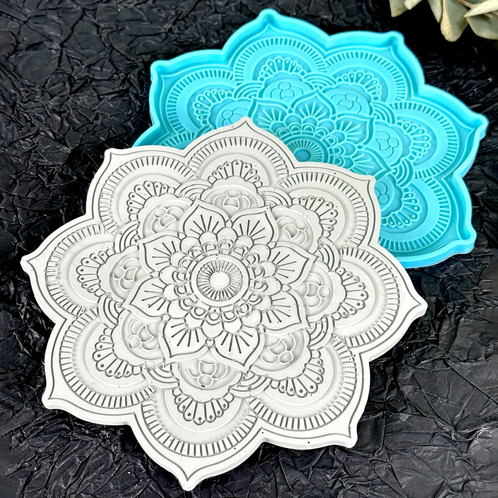 DIY silikonowa forma do cementu Mandala Coaster podkladka pod kubek do kawy tynk forma żywiczna epoksydowa rękodzieło formy do dekoracji domu