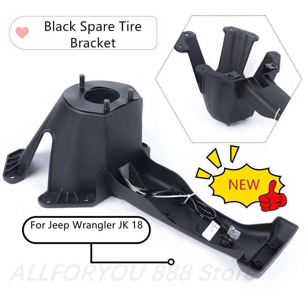 Black Spare Tire Bracket For Jeep Wrangler JK 18 55397217AJ without Brake Light