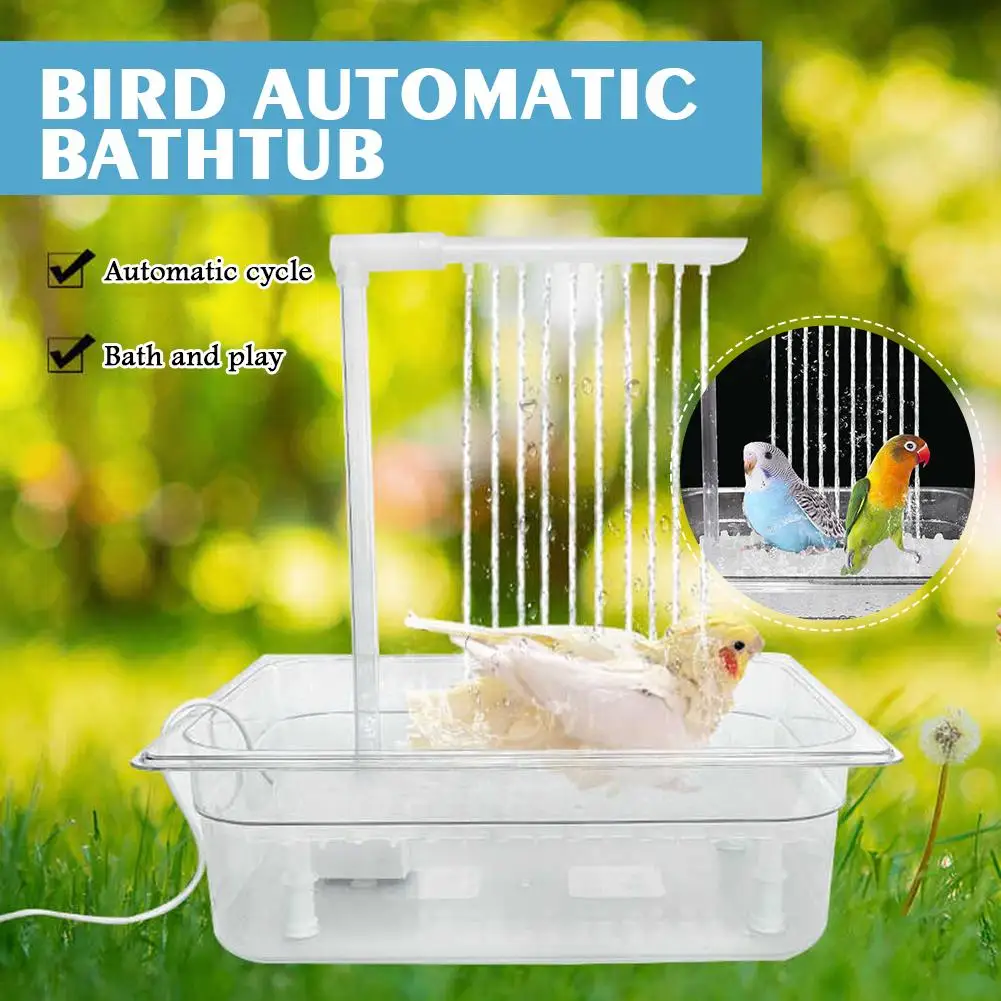 

Automatic Cycle Shower For Birds Parrot Automatic Bathtub Small Bird Bathing Artifact Electric USB Plug And Play Cleaning S S7F5