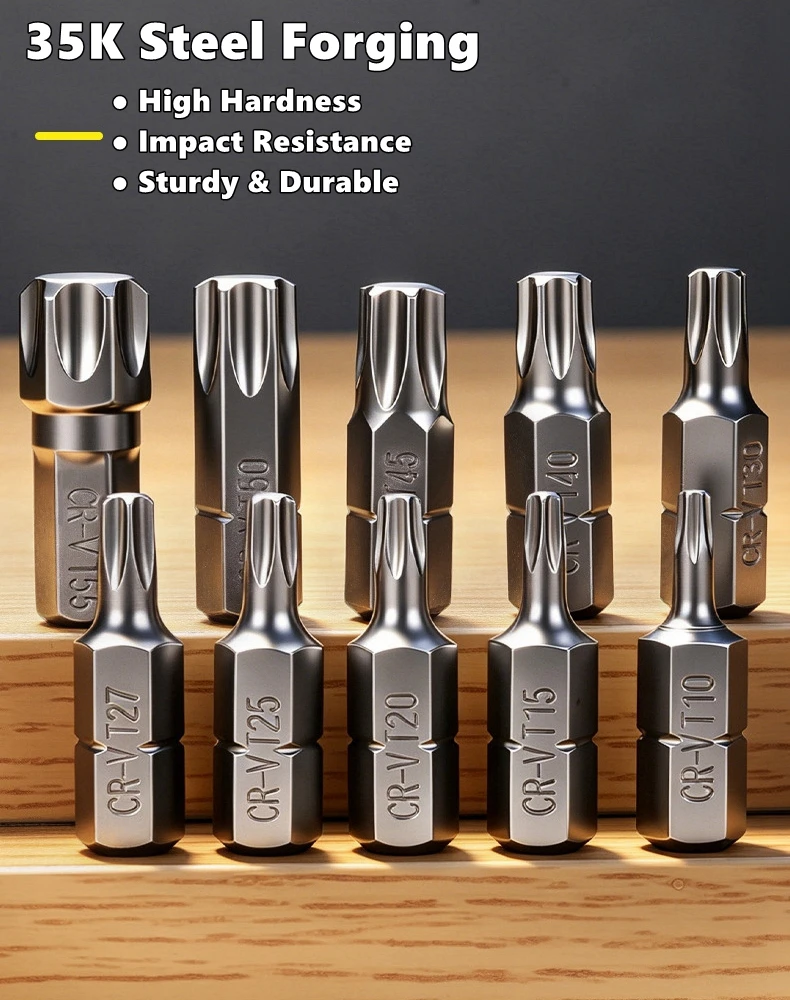 Professional 34 Pieces Drive Torx Bit Socket and E-Torx (Star) Socket Set,CR-V & S2 Steel, E4-E20, T10-T60, Tamper Proof T10-T55 view 3