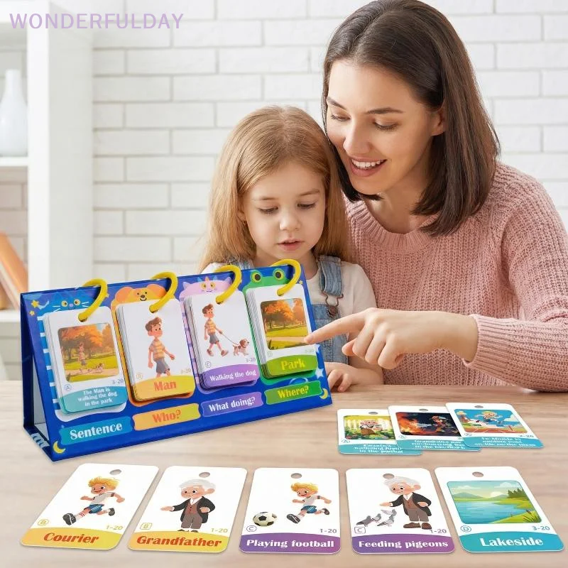 New Sentence Building Flip Chart, Sentence Making Training Based On Pictures, Sentence Builder Game, Phrase Training
