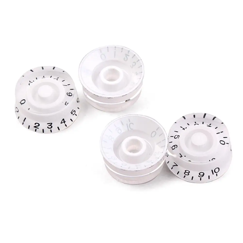 

4 pcs Large Circle Knobs Electric Guitar Volume Tone Letter Premium Plastic Durable Fits