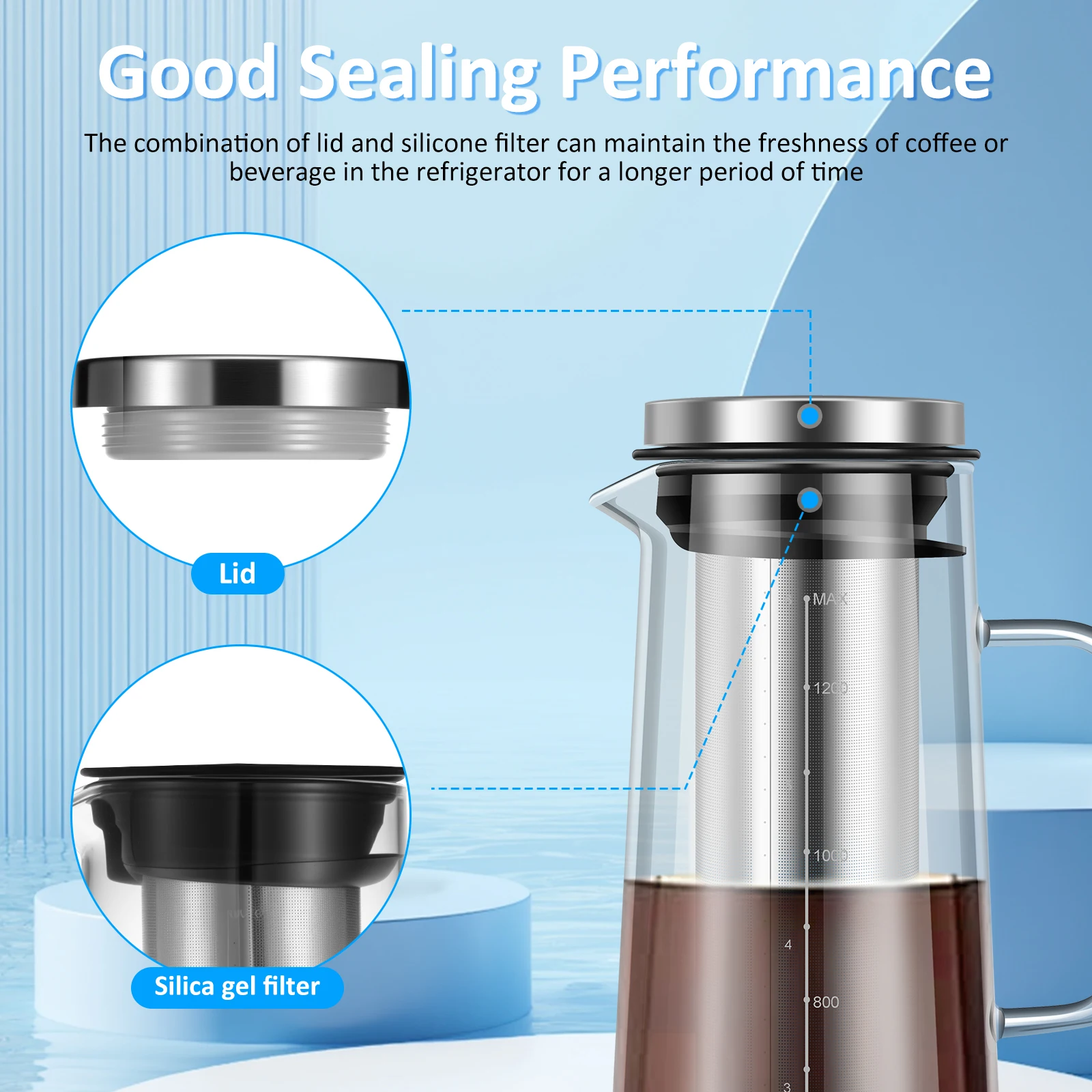 Jarra de café hermética para p - Cold Brew Jar reseña y precio