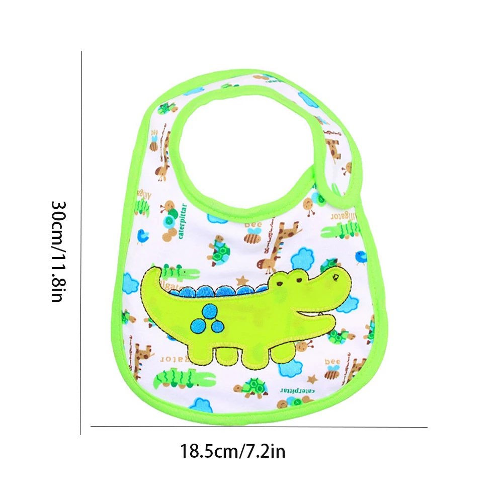 Cute cartoon baby bib Baby drool pocket cotton bib cartoon embroidered baby bib drool towel