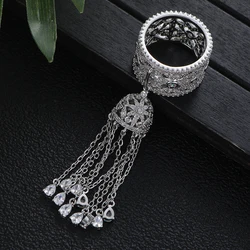 Trendy Twist Tassels Statement Rings for Women Cubic Zircon Finger Rings Beads Charm Ring Bohemian Beach Jewelry J2184