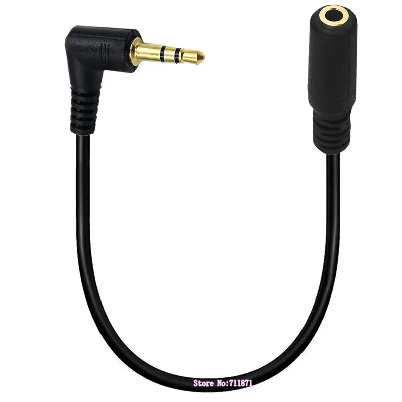 سلك تمديد مطلي بالذهب ، كوع زاوية يمنى ، ستيريو TRS ، ذكر إلى أنثى ، خط سلكي ،