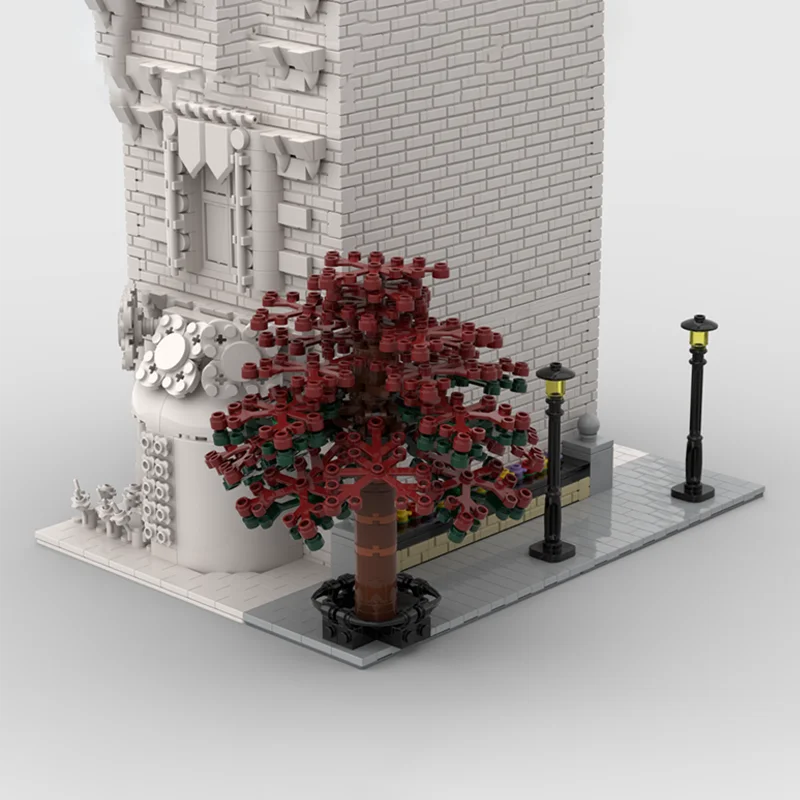 1170ピース MOC 中世の街角バス停 建築シーン 組み立てブロック カスタマイズ DIY 教育組み立て キッズトイ ギフト