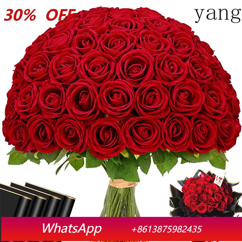 

Red Roses Artificial Flowers Bulk Real Touch Velvet Roses Flowers for Wedding Centerpieces Bridal Bouquet Valentines Day Decor