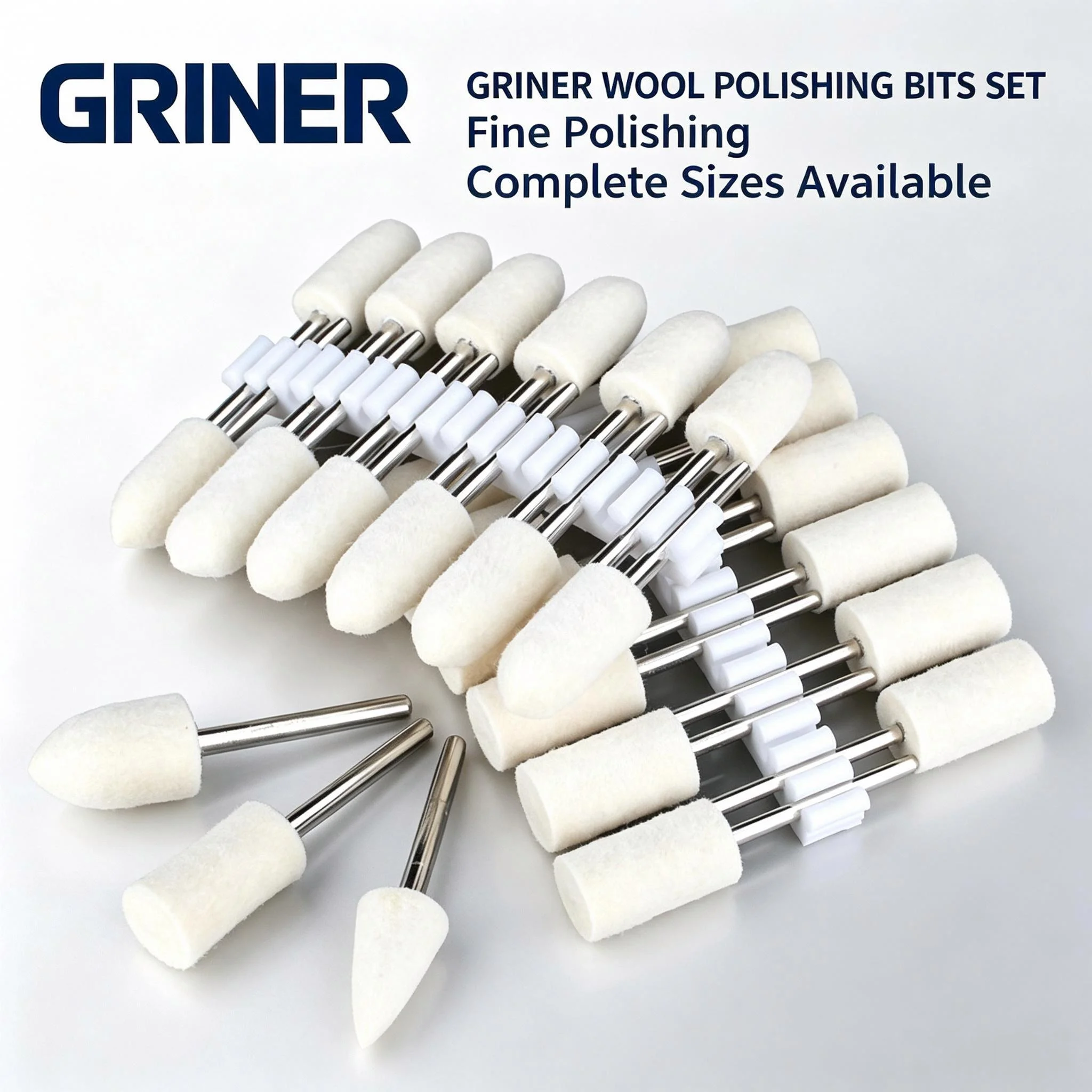 GRINER Wool Polishing Disc Buffing Tool, Polishing Grinding Head For Metalworking, Jewelry, Jade and Stone