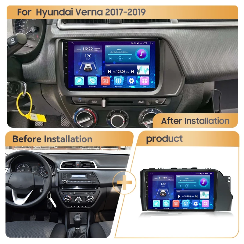 MAMSM Car Radio for Hyundai Verna 2017-2019 9 Inch Android Multimedia Video Audio Player Auto Intelligent Systems Carplay Stereo