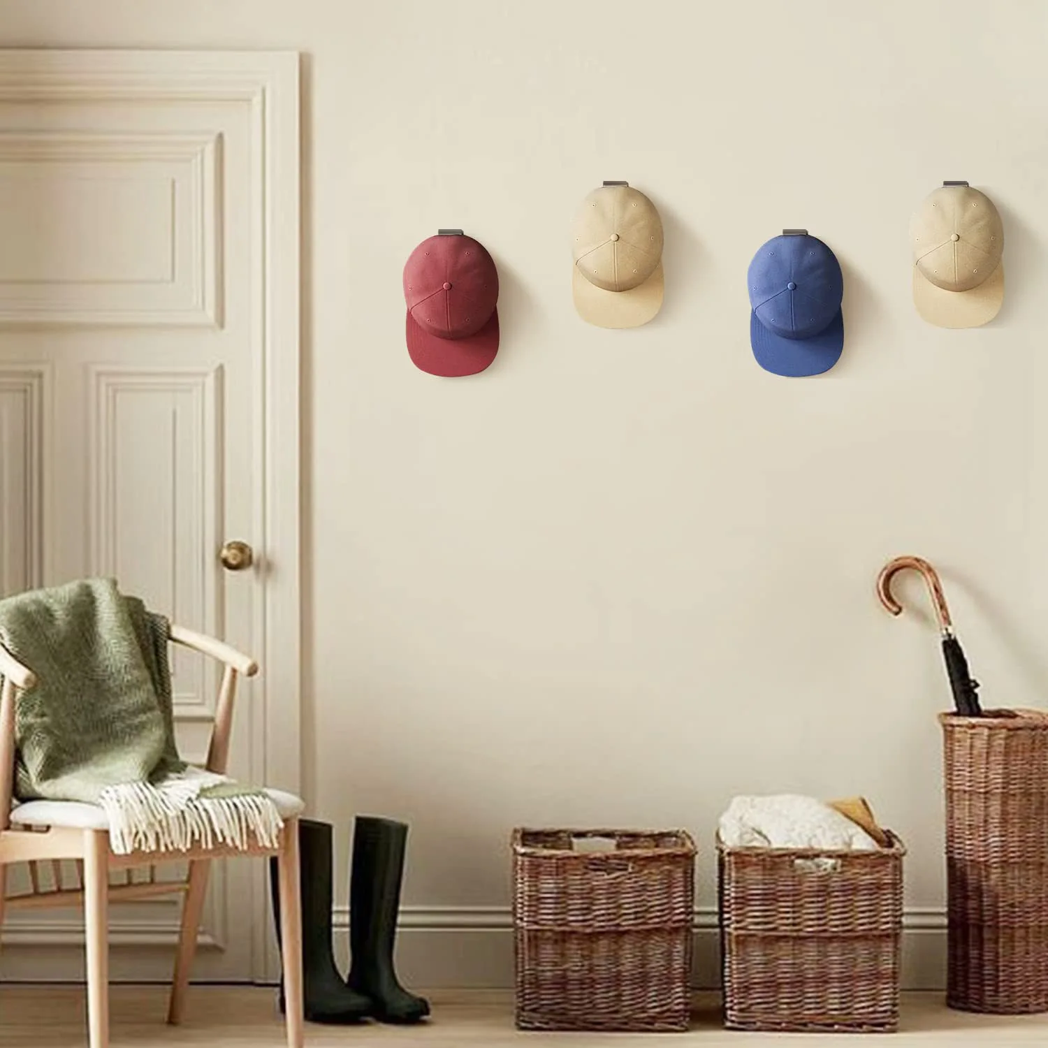 10 Pack Adhesive Hat Hooks for Wall