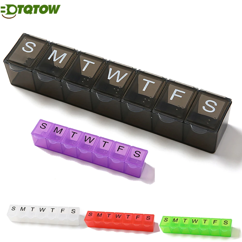 

1/2 PCS Weekly Pill Organizer (7-Day) – Large Compartment Medicine Box for Vitamins,Fish Oil – BPA-Free – Ideal for Daily Use