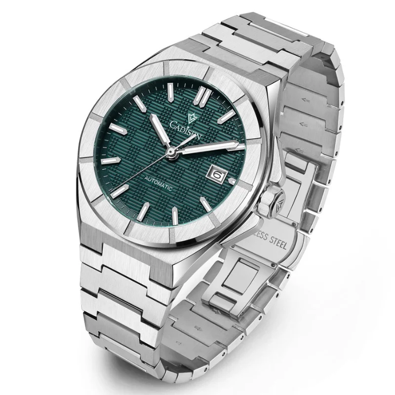 Automatic Mechanical Watch with Miyota 8215 Movement Steel Case with 40.5mm Diameter 12mm Thickness Calendar at 3 o'clock 10ATM