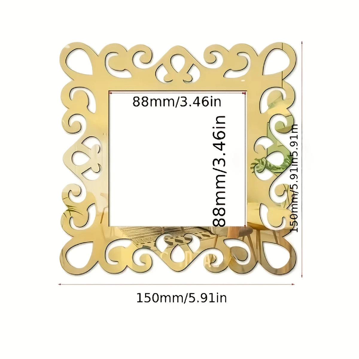 4pcs Water Drop Flower Frame Decorative Lace Acrylic Switch Mirror Stickers, Decorative Mirror Stickers, Lace Switch Stickers