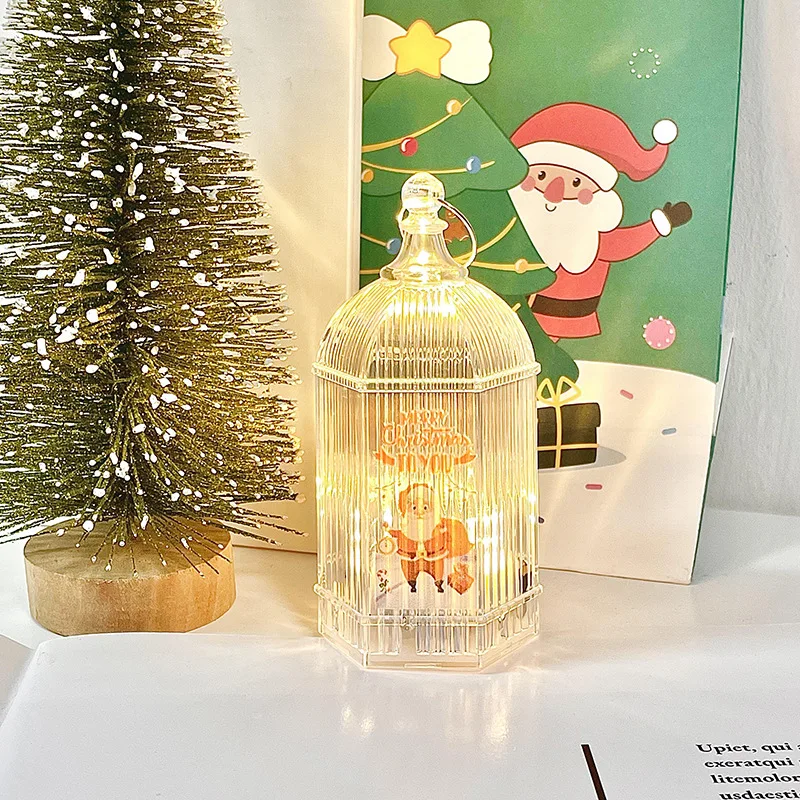 Christmas Decorative Night Light LED Electronic Candle Portable Crystal Lantern Hanging Ornaments