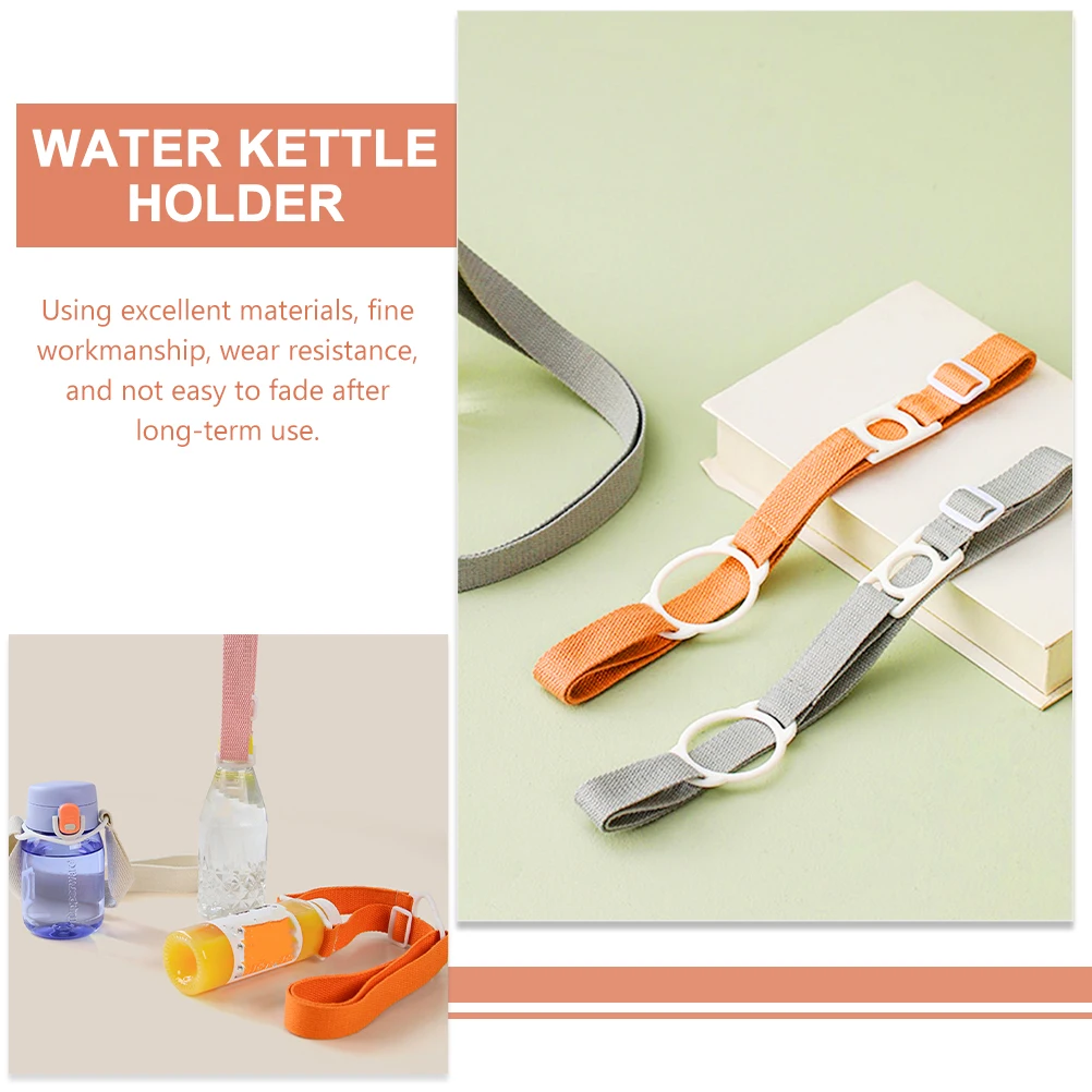 

2pcs Anti-lost Cup Straps Kids Water Bottles Silicone Holders Adjustable Portable Carriers Orange Grey Bottle Accessories