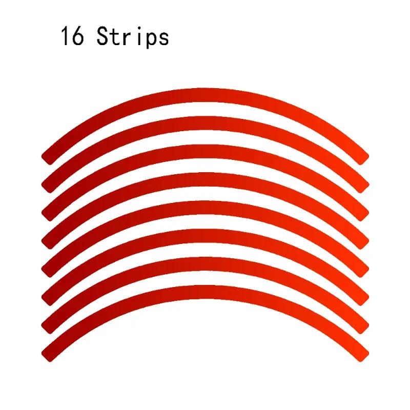 16 Pieces/Set Universal Reflective Wheel Rim Stripe Tape Stickers Red Decal Fit Car Motorcycle Printing Film