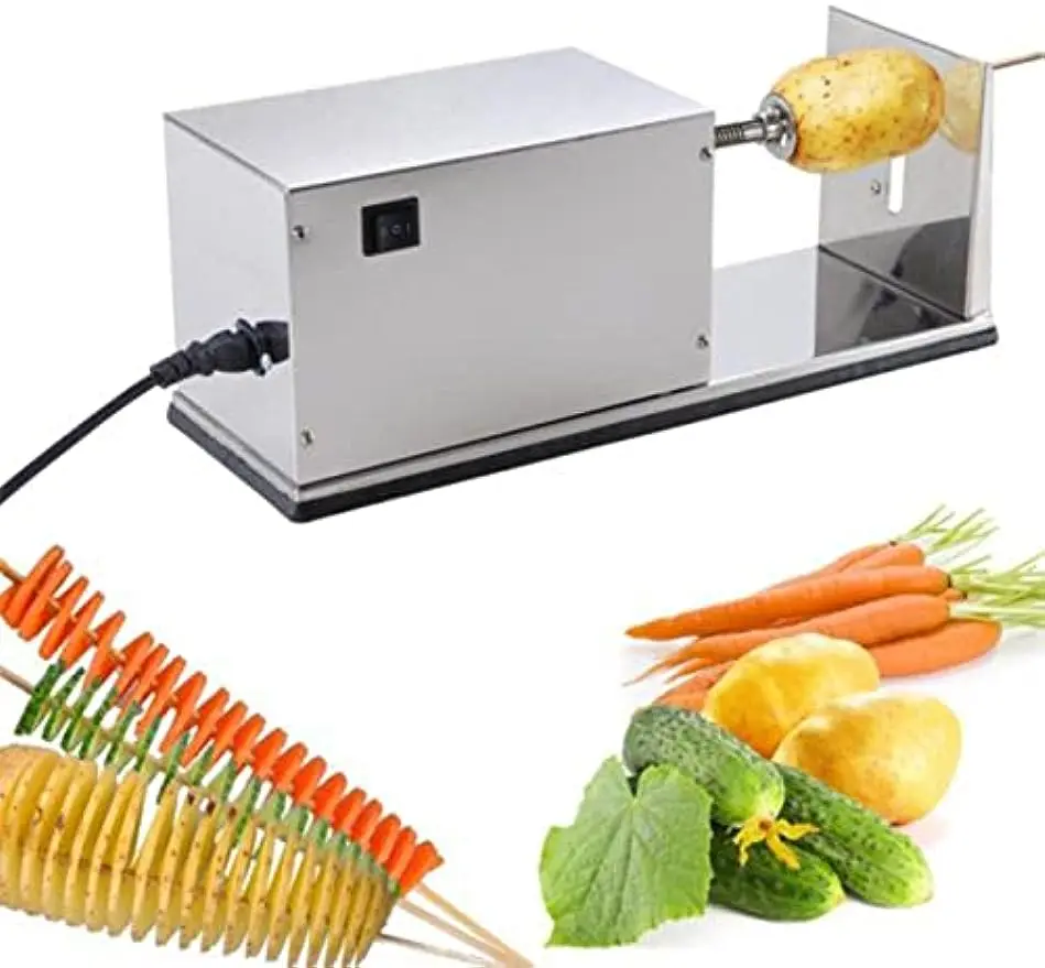 Electric Potato Spiral Slicer 110v Automatic Stretch Potato Slicer Stainless Steel Electric Potato Tower Machine for Home