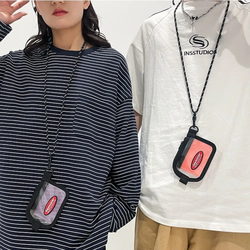 

Fashion Transparent Visual ID Card Holder PVC Lightweight Travel Coin Purse Neck Hanging Portable Storage Pouch