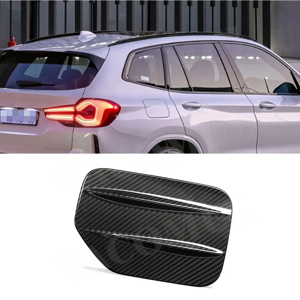 Dry Carbon Car Fuel Tank Cap Gas Oil Cover Trim for BMW iX3 G08i 2022 FRP Carbon Fiber Filler Flap Lid Car Styling Accessories