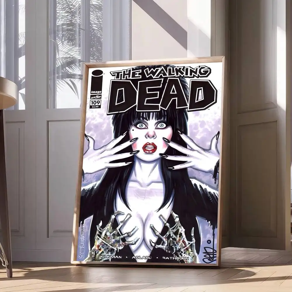 1 قطعة فيلم E-Elvira عشيقة الظلام المشارك HD ديكور المنزل لزجة جدار مقاوم للماء غرفة المعيشة بار ديكور جمالي #4