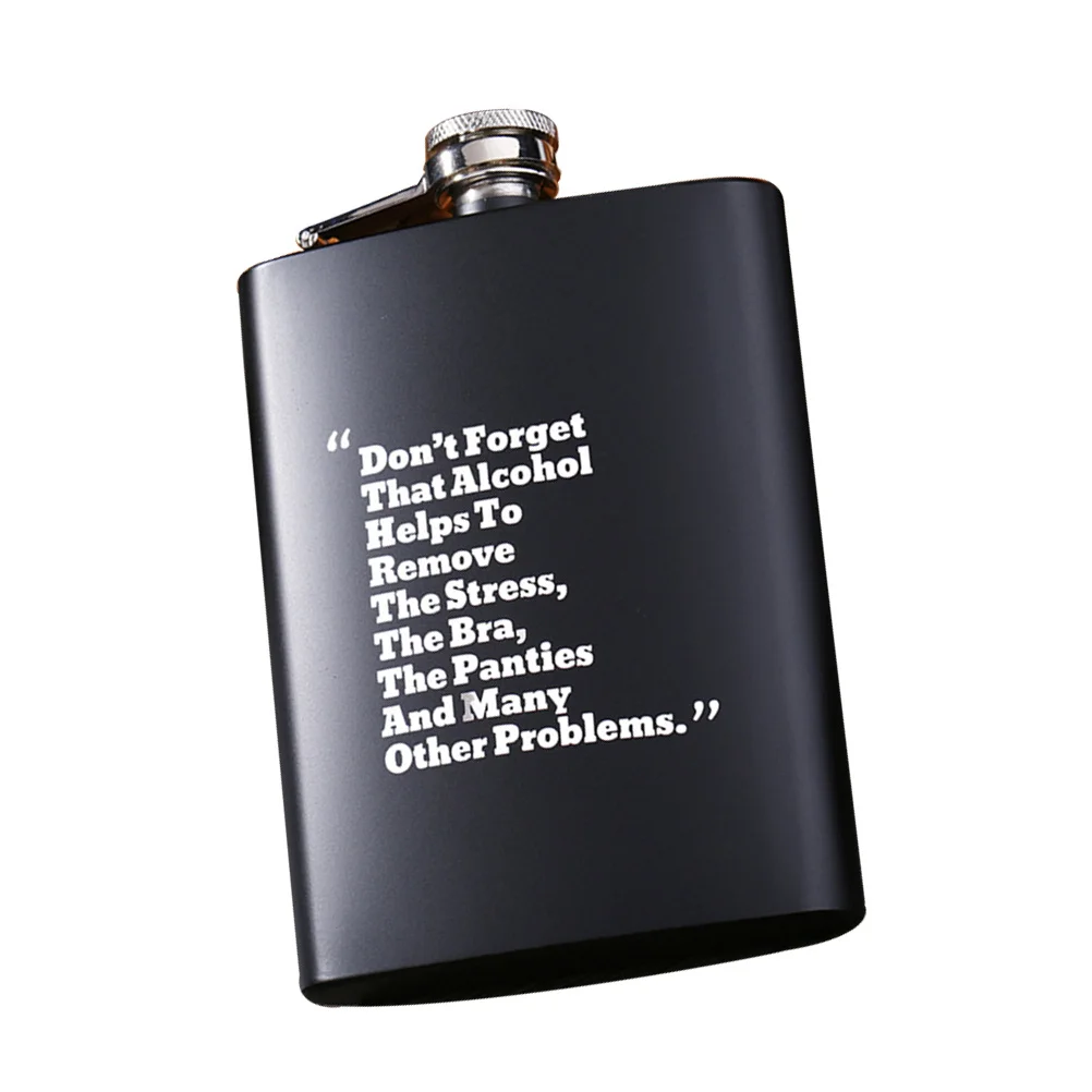 

8 унций флаги из нержавеющей стали, черные портативные уличные английские буквы, карманная бутылка для ликера, горшок для вина, пеший туризм, кемпинг, путешествия