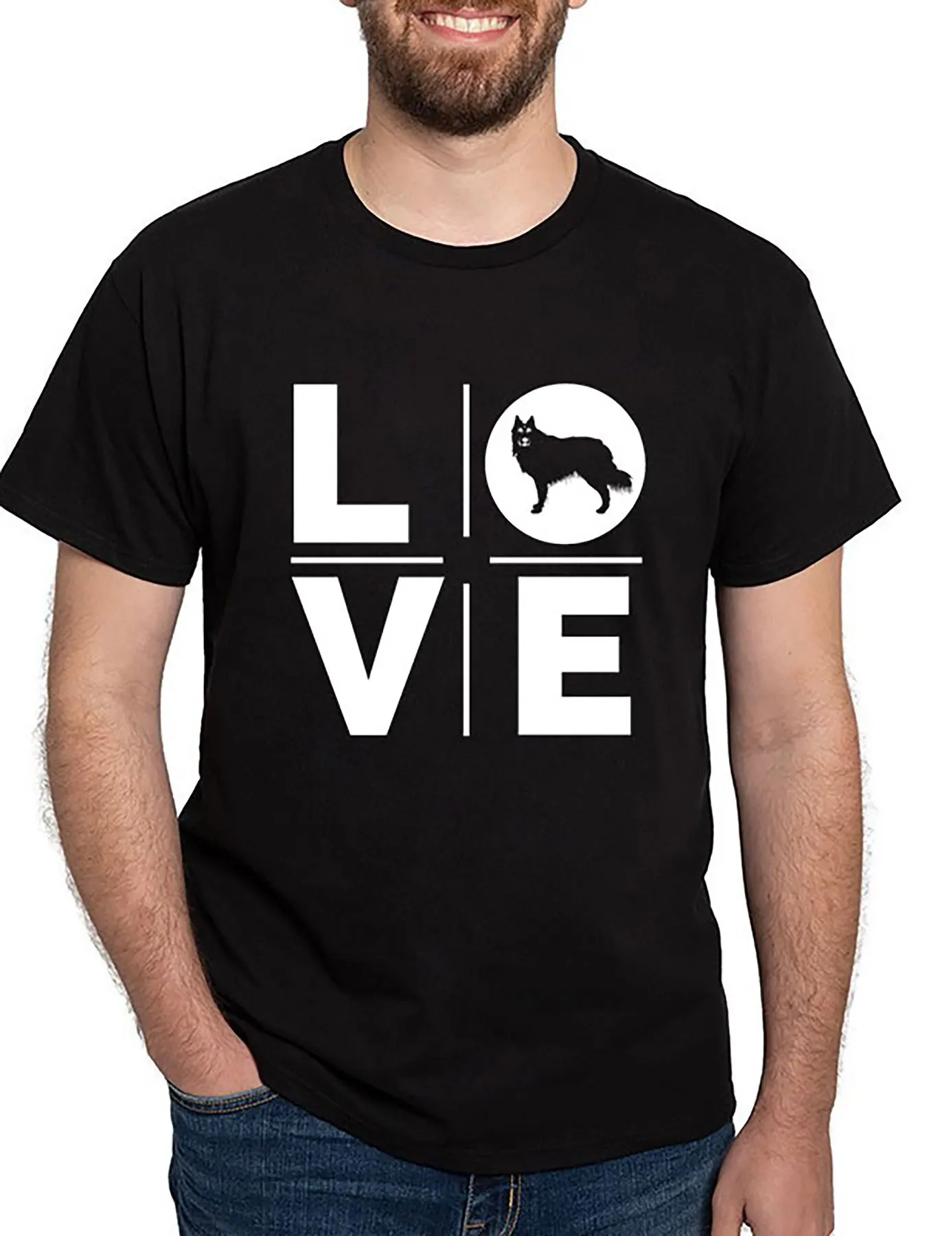 Belgian Shepherd Love Love 148543 funny Men’s Short Sleeve Graphic T-shirt Collection black