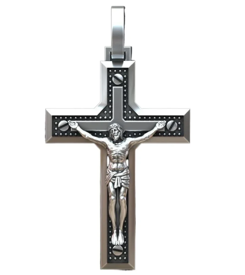 4.5g Cross Christian Jesus Crucifixion Screws Gold Pendant Women Customized 925 SOLID STERLING Silver Pendant