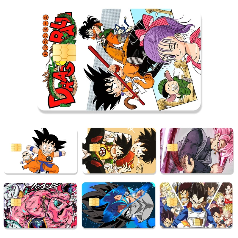 Credit Card Dragon Ball Debit Card Stickers DIY Anime Peripheral Waterproof Melody Poker Stickers Film Tape Skins Small Stacks