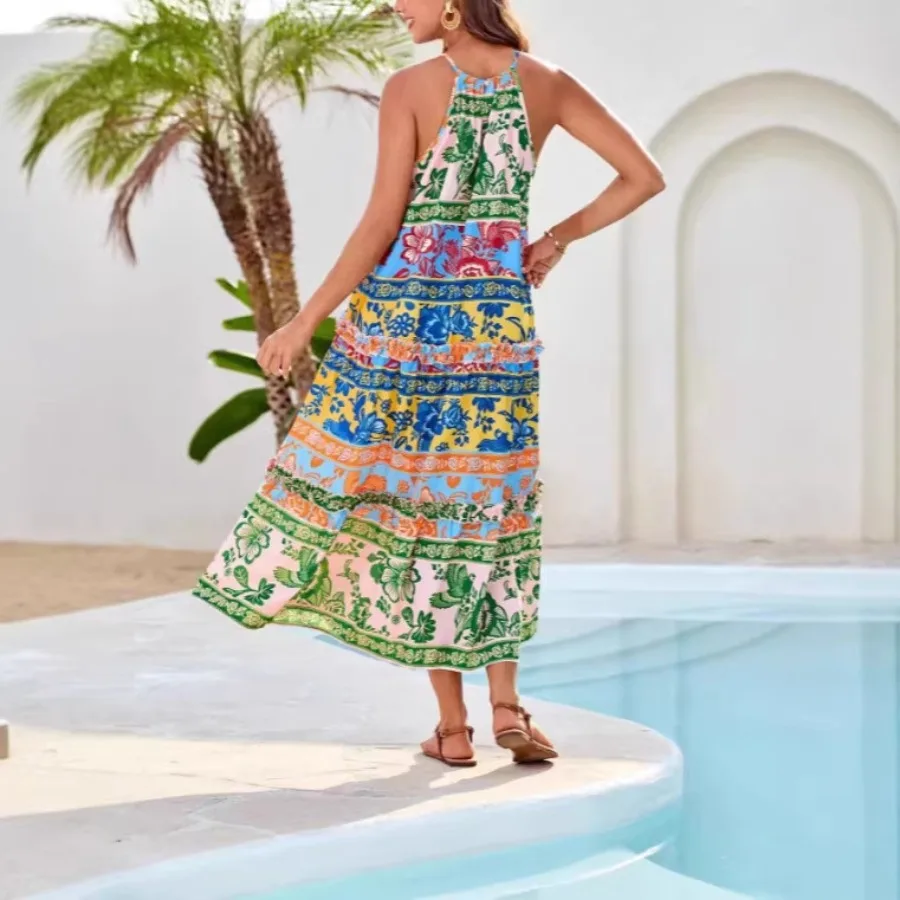 

Новинка! Модное платье в европейском и американском стиле 2026 года с контрастным принтом, большие размеры, весенняя женская одежда, хит продаж.