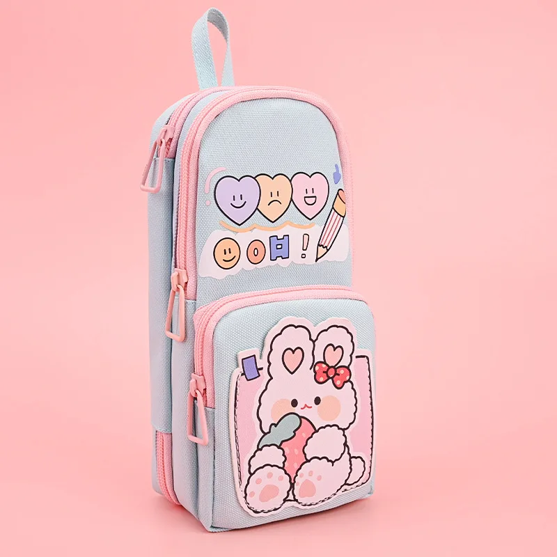 Astuccio portapenne tipo zainetto di grande capacità astuccio portapenne in tela Kawaii coreano per bambini bambini cancelleria per studenti