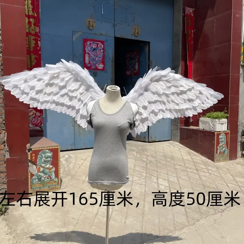 New white angel wings dance props swan simulation feather studio shooting photo cos decorative appliances