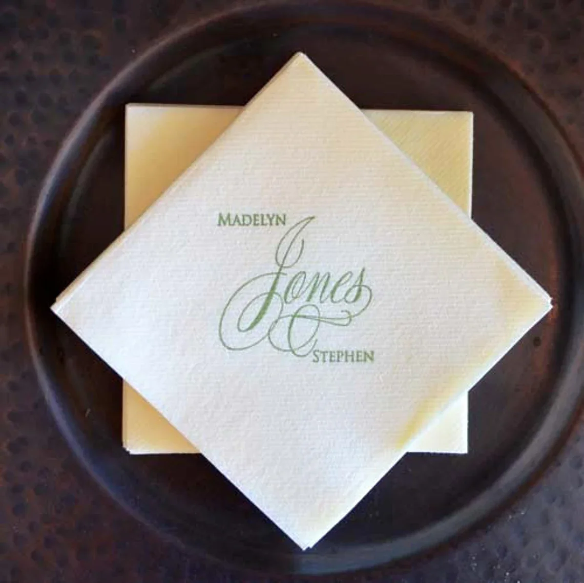 Custom Colored Linen-Like Party Napkins, Personalized Linen-Like Napkins, Housewarming Gift, Custom Linen-Like Wedding Napkins