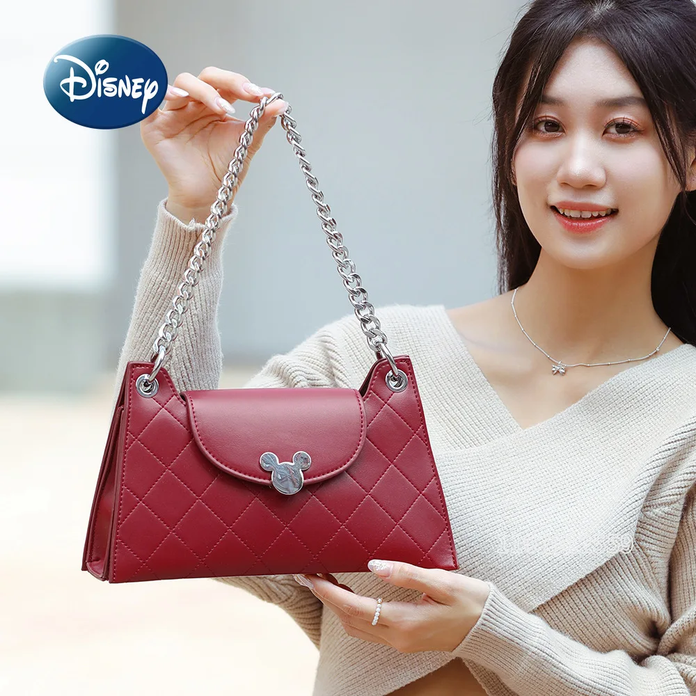 Disney Original New Women's Shoulder Bag Luxury Brand Casual Women's Shoulder Messenger Bag Fashion Trend Chain Handbag