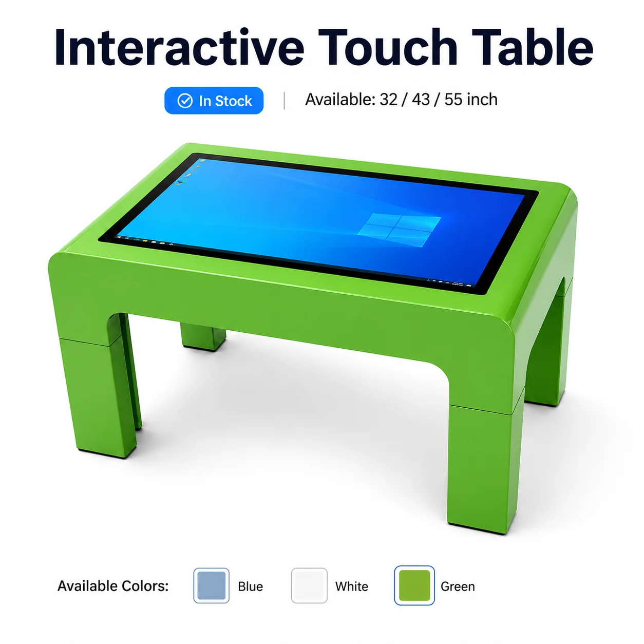 32 Inch Green Interactive Touch Table Smart Table Display Table Touch Screen With Interactive Kid Games