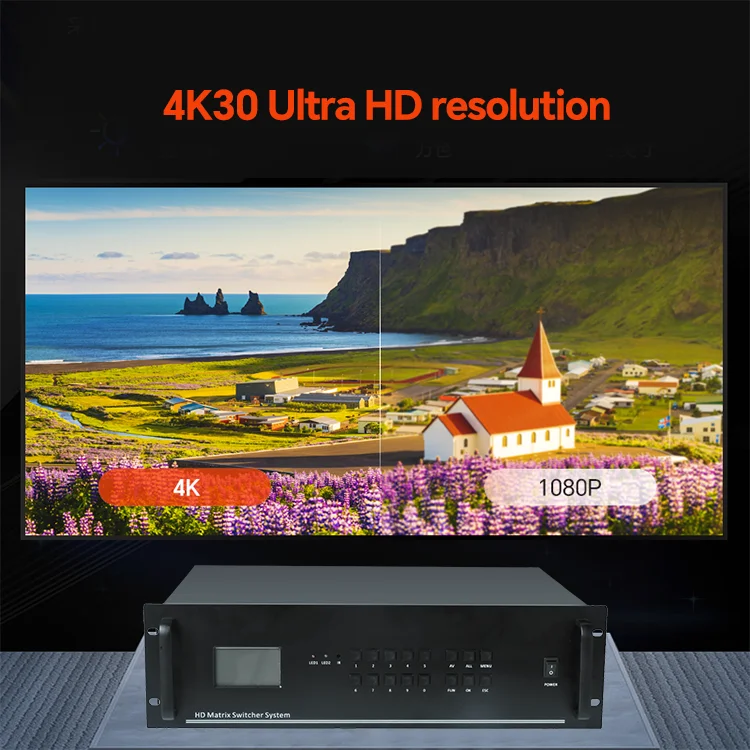 Micagent 12x12 Multi-signal HDM I Video Matrix Switcher with EDID Management 4K30 Resolution Metal Construction for Media Rooms